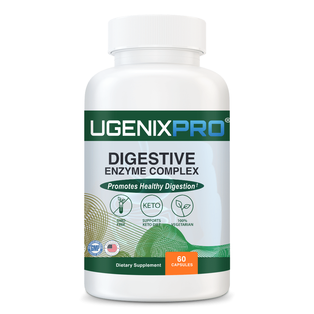 UgenixPRO Digestive Enzyme Complex 60 Veggie Capsules Healthy Digestion | Bloat Relief