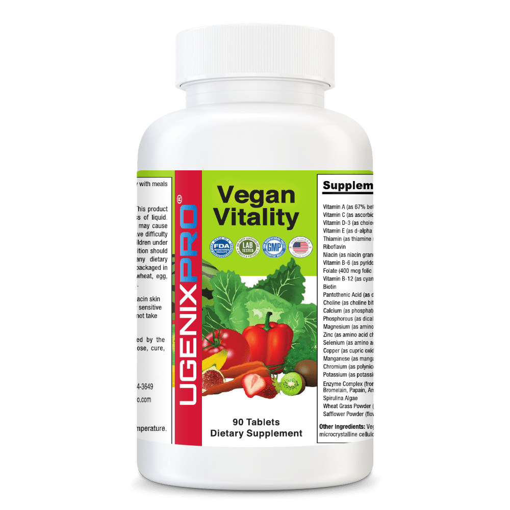 UgenixPRO Vegan Vitality Supports Overall Health & Wellness Energy and Stamina, Healthy Stress Response, Green Tea Extract,