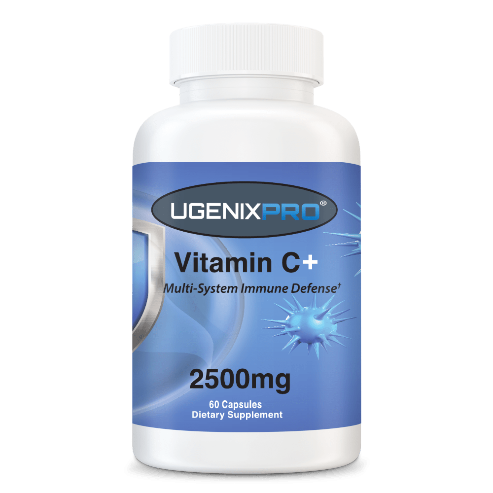 UgenixPRO Vitamin C+ 2500 mg | Immunity Antioxidant Cardiovascular Health | Zinc & L-Lysine Technology | 60 Tablets