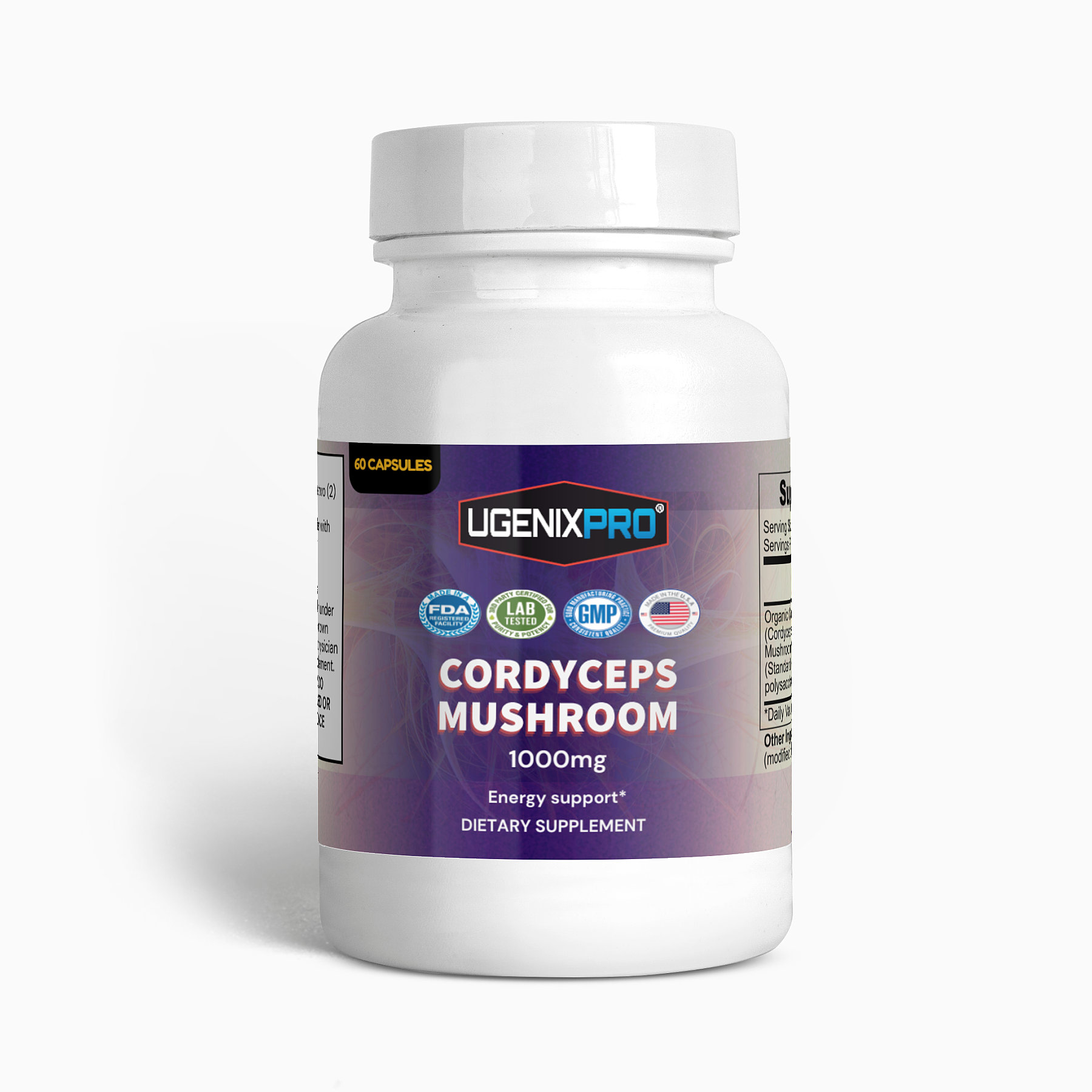 UgenixPRO® Cordyceps Mushroom 1000mg | Boost Endurance | Anti~inflammatory | Immune Boost