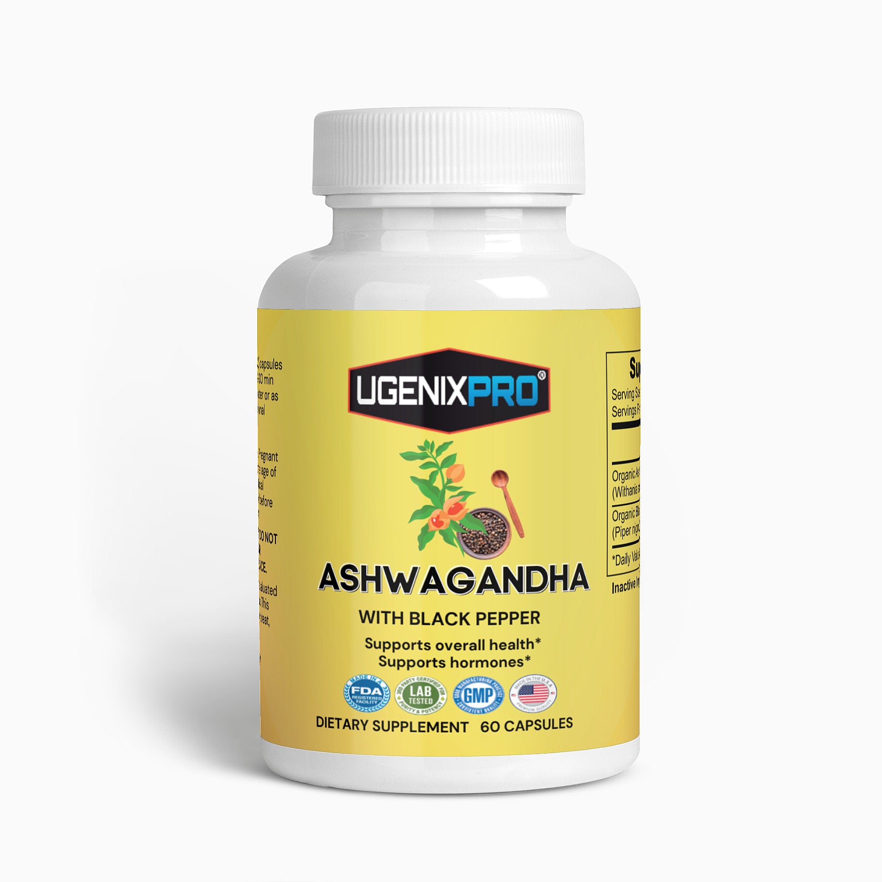 UgenixPRO® Ashwagandha 1300mg 60 Count | Relax, Calm, Focus & Unwind | Immune Support